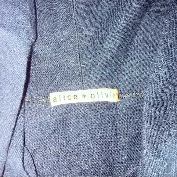 Alice & Olivia Black Long Cowl Neck Sleeveless Shirt/Tunic/Dress - Picture 3 of 7